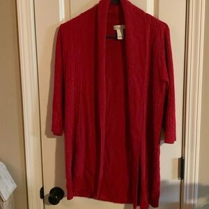 Kim Rogers red quarter length sleeve cardigan size large